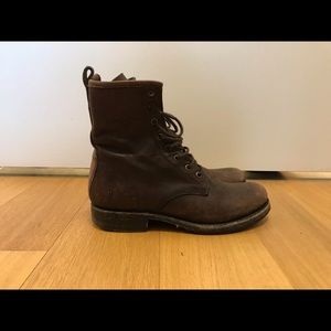 Frye Brown Combat Boots